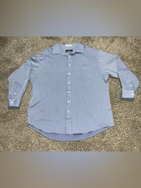 Moorman Clothiers Blue & White Men's Dress Shirt Size 18-34/35